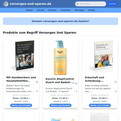 Screenshot vorsorgen-und-sparen.de