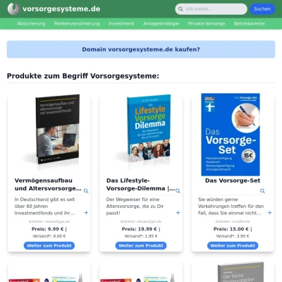 Screenshot vorsorgesysteme.de