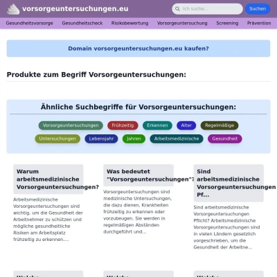 Screenshot vorsorgeuntersuchungen.eu