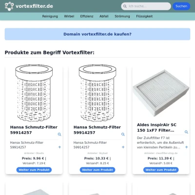 Screenshot vortexfilter.de