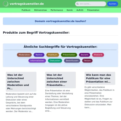 Screenshot vortragskuenstler.de