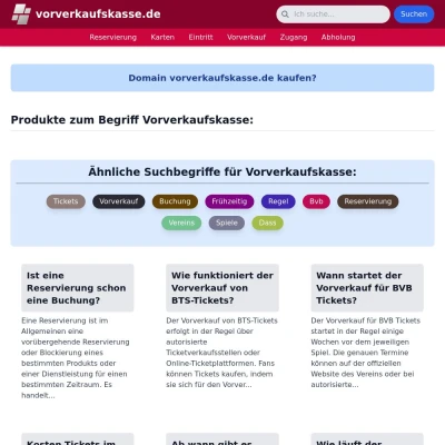 Screenshot vorverkaufskasse.de