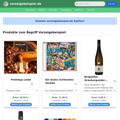 Screenshot vorzeigebeispiel.de