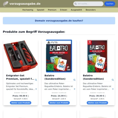 Screenshot vorzugsausgabe.de