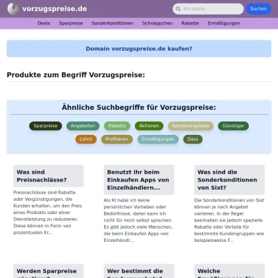 Screenshot vorzugspreise.de