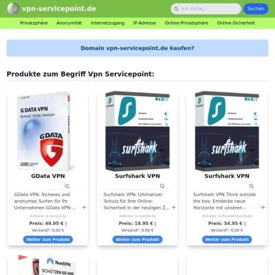 Screenshot vpn-servicepoint.de