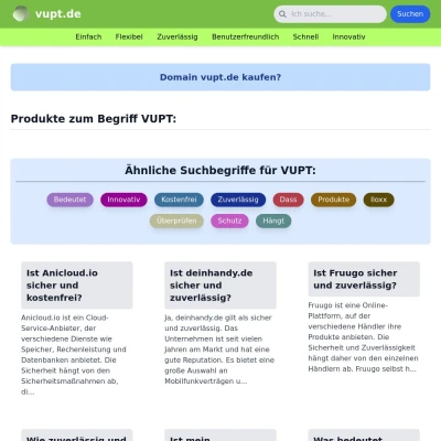 Screenshot vupt.de