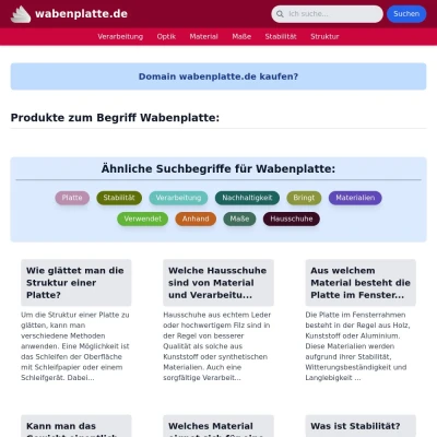 Screenshot wabenplatte.de