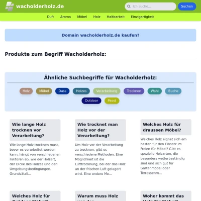 Screenshot wacholderholz.de