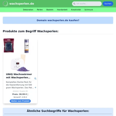 Screenshot wachsperlen.de