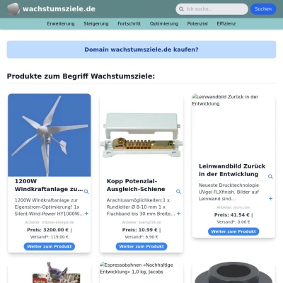 Screenshot wachstumsziele.de