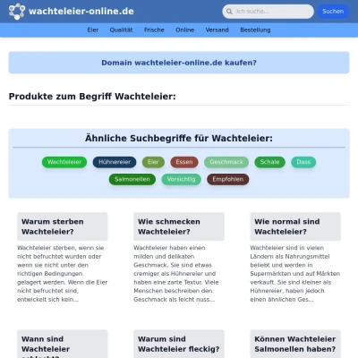 Screenshot wachteleier-online.de