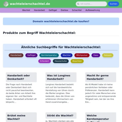 Screenshot wachteleierschachtel.de