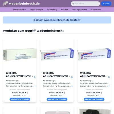 Screenshot wadenbeinbruch.de