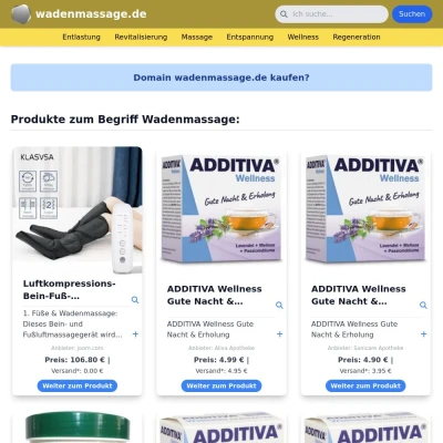 Screenshot wadenmassage.de