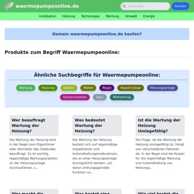 Screenshot waermepumpeonline.de