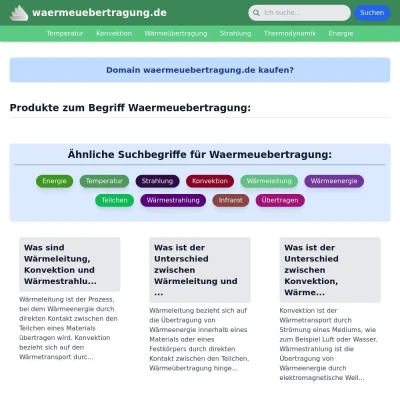 Screenshot waermeuebertragung.de