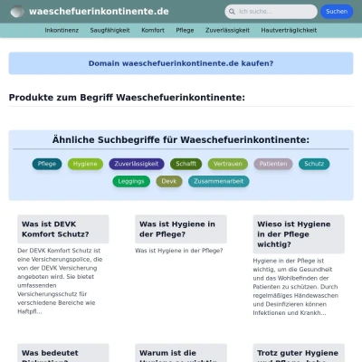 Screenshot waeschefuerinkontinente.de