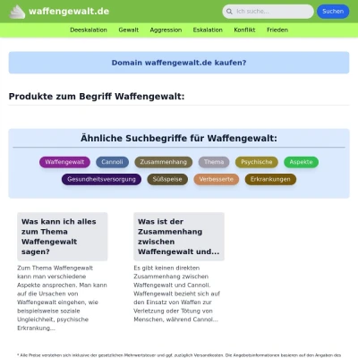 Screenshot waffengewalt.de