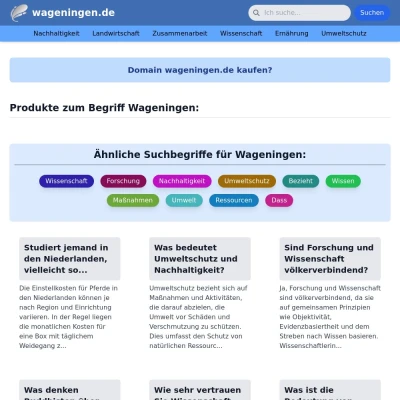 Screenshot wageningen.de