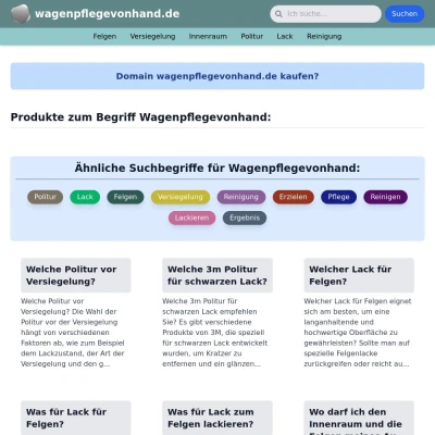 Screenshot wagenpflegevonhand.de