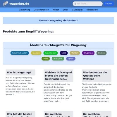 Screenshot wagering.de