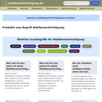 Screenshot wahlbenachrichtigung.de