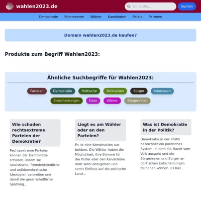 Screenshot wahlen2023.de