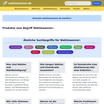 Screenshot wahlmaenner.de