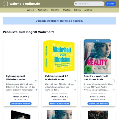 Screenshot wahrheit-online.de