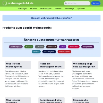 Screenshot wahrsagerin24.de