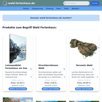 Screenshot wald-ferienhaus.de