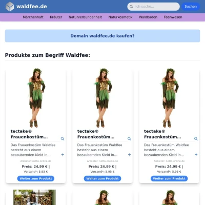 Screenshot waldfee.de