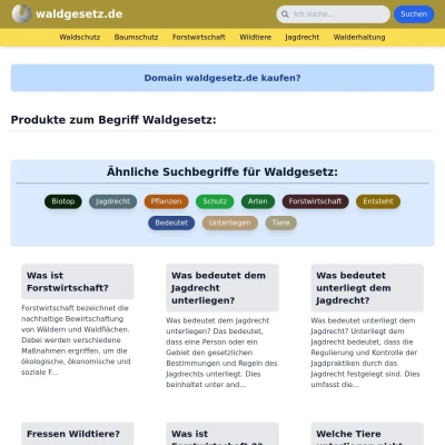 Screenshot waldgesetz.de