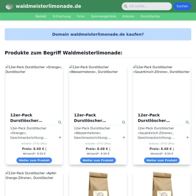 Screenshot waldmeisterlimonade.de