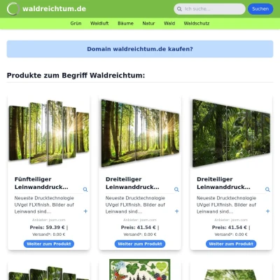 Screenshot waldreichtum.de