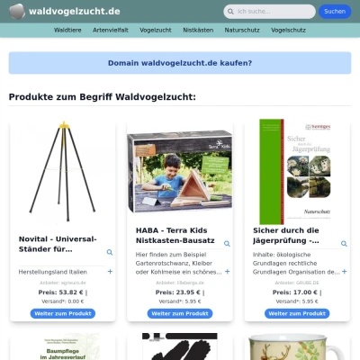 Screenshot waldvogelzucht.de