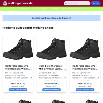 Screenshot walking-shoes.de