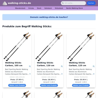 Screenshot walking-sticks.de