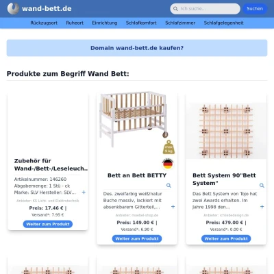 Screenshot wand-bett.de