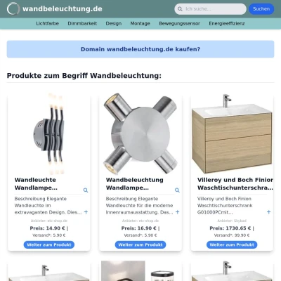 Screenshot wandbeleuchtung.de