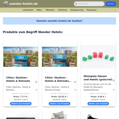 Screenshot wander-hotels.de