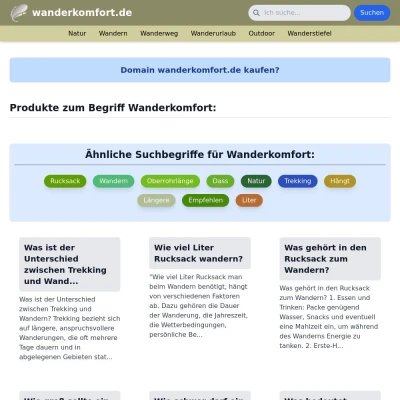 Screenshot wanderkomfort.de