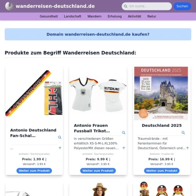 Screenshot wanderreisen-deutschland.de