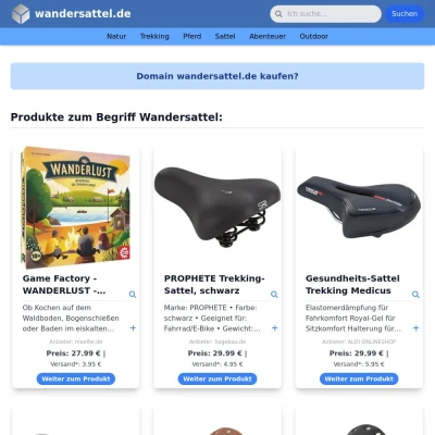 Screenshot wandersattel.de