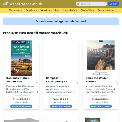 Screenshot wandertagebuch.de