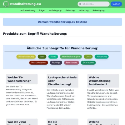 Screenshot wandhalterung.eu