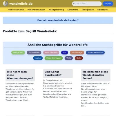 Screenshot wandreliefs.de