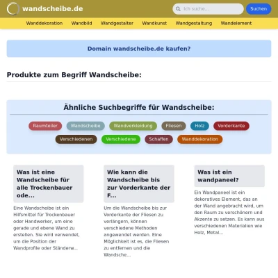 Screenshot wandscheibe.de