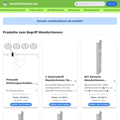 Screenshot wandschienen.de